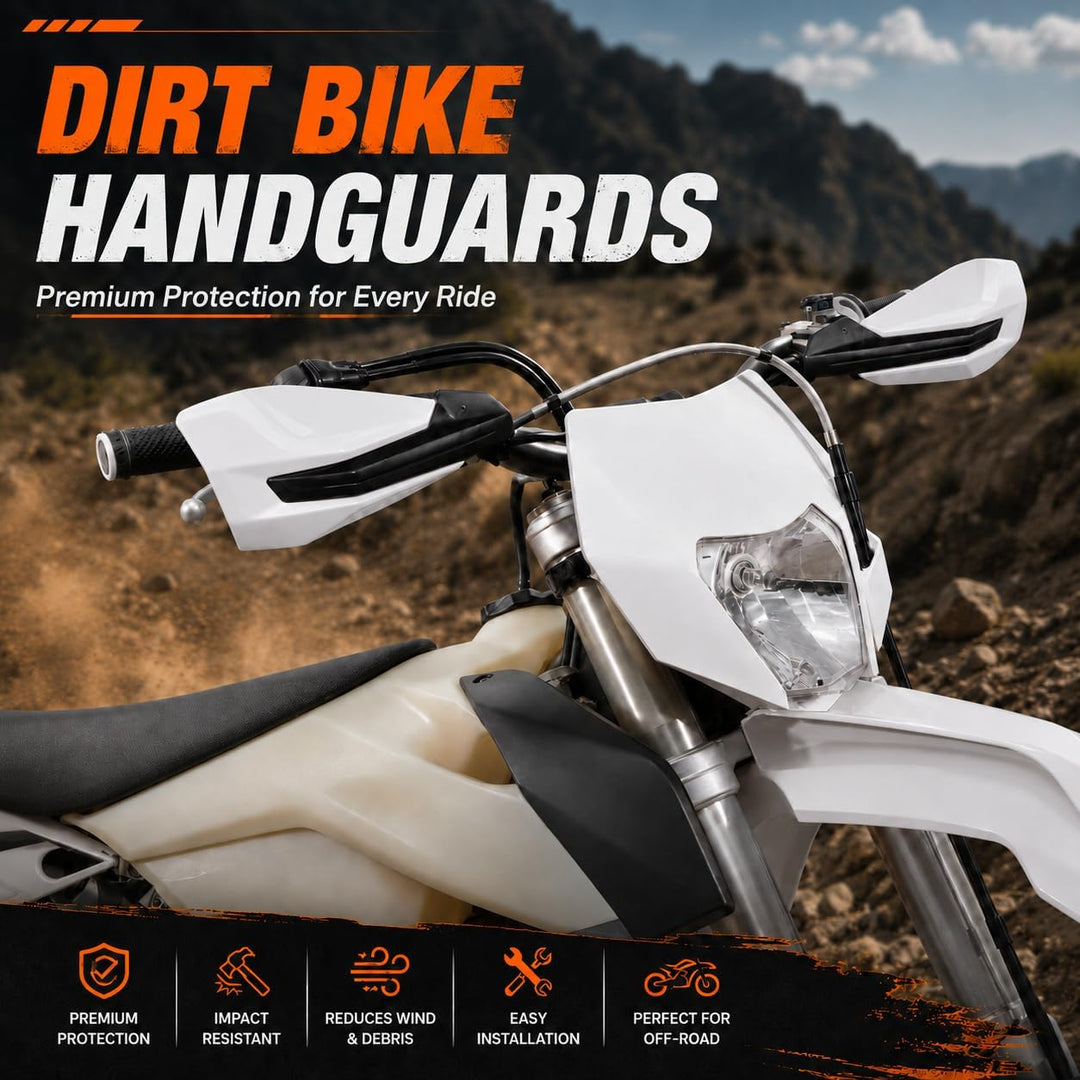 Handprotektoren Motorrad,Enduro Handschützer,Motorrad Handschutz-Weiss, Weiss