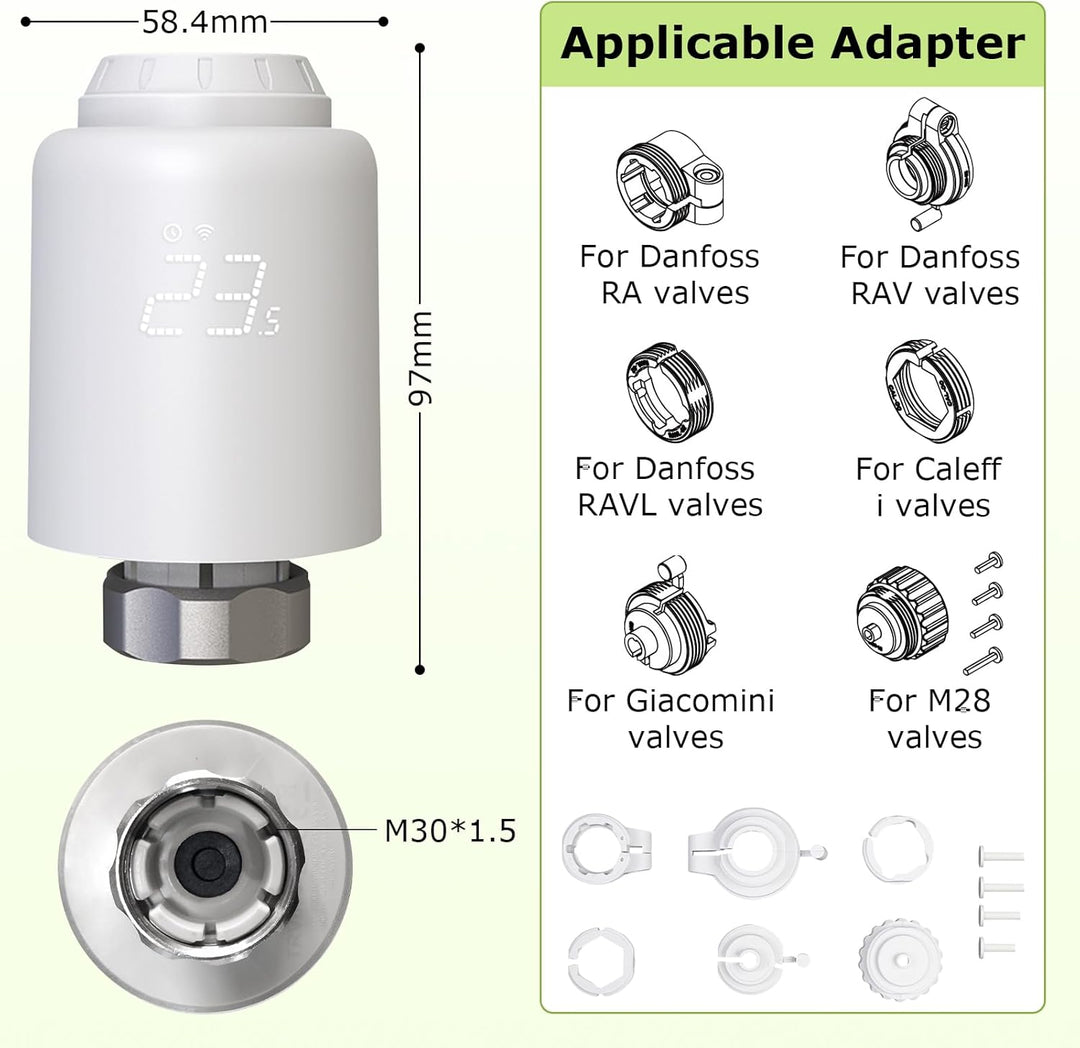 Smart Heizkörperthermostat, 3 Stück Smart Heizungsthermostat mit App-Funktion, Programmierbar Heizun