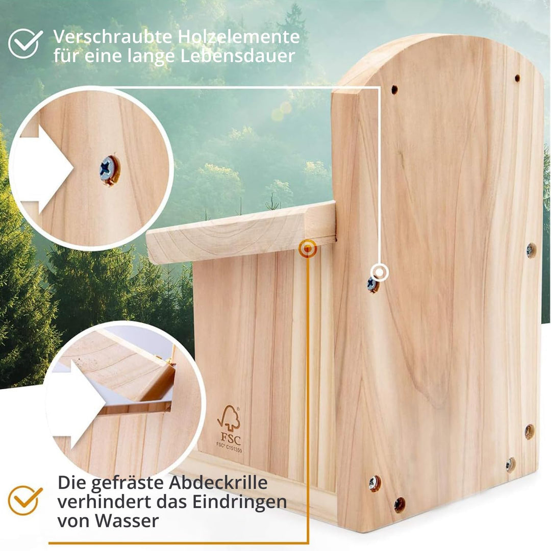 wildtier herz I Eichhörnchen Futterhaus wetterfest I aus verschraubtem Massiv-Holz Futterstelle I Fu