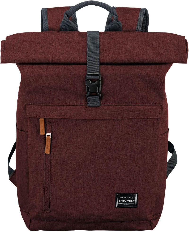 travelite Handgepäck Rucksack mit Laptop Fach 15,6 Zoll, Gepäck Serie BASICS Daypack Rollup: Praktis