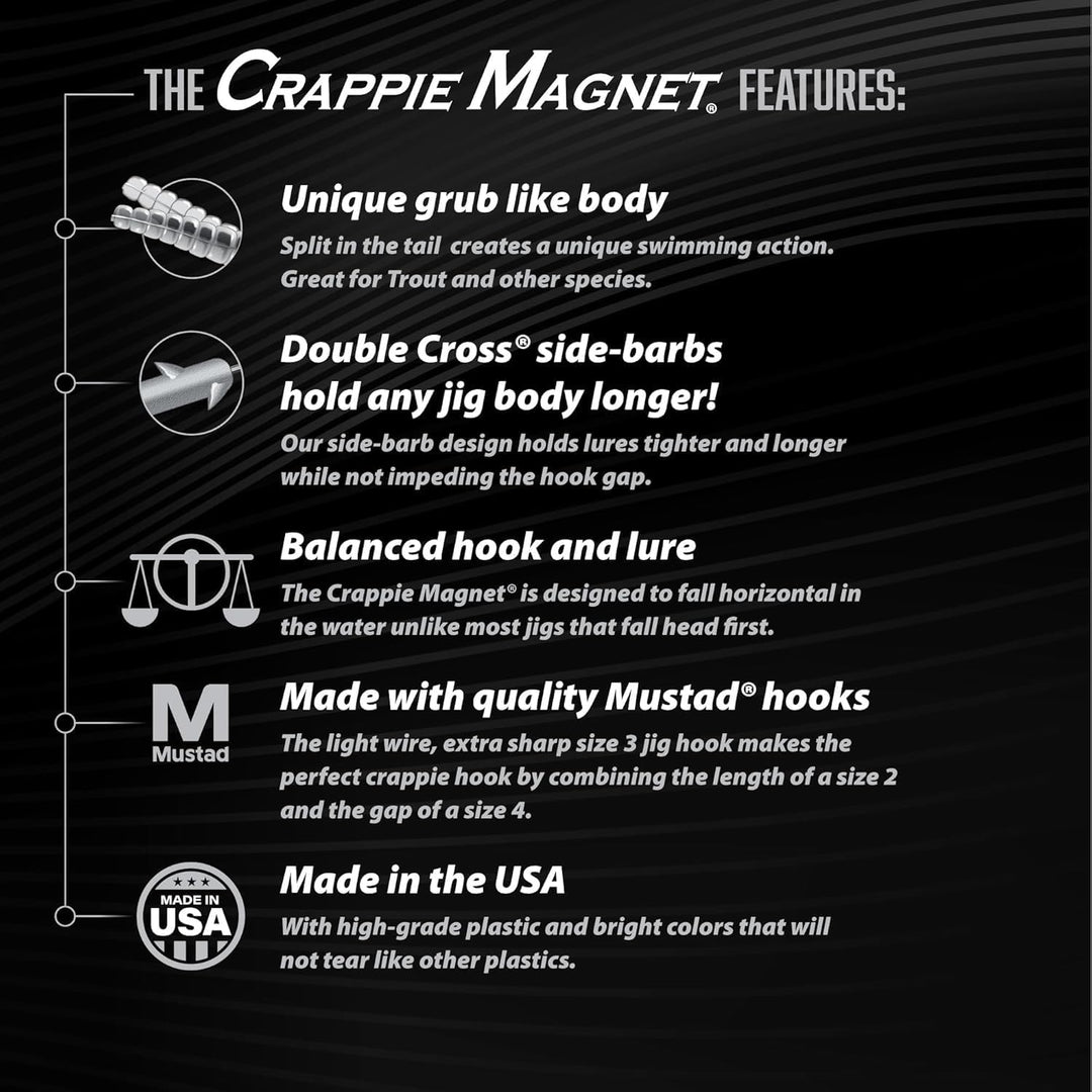 Crappie Magnet Double Cross Jigköpfe, 25 Stück 115 Count Mehrfarbig/Meereswellen (Ocean Tides), 115