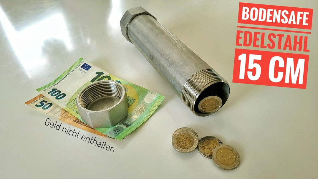 Rohrtresor, Bodentresor, für Innen- und Aussenbereich aus Edelstahl - ROSTFREI - schütze deine Werts