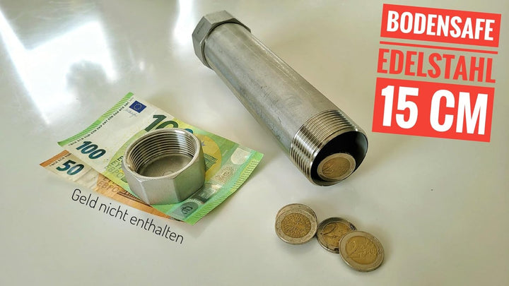 Rohrtresor, Bodentresor, für Innen- und Aussenbereich aus Edelstahl - ROSTFREI - schütze deine Werts