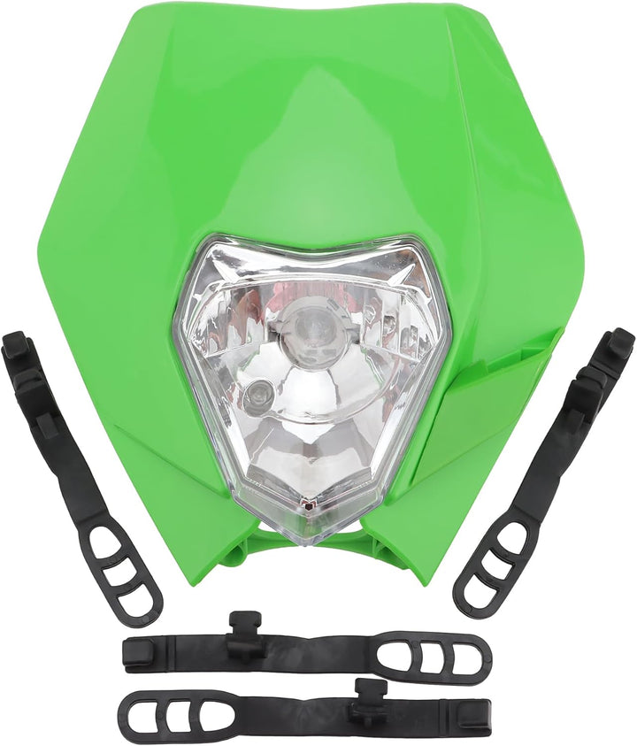 GOOFIT Grün 12V 35W Scheinwerfer Frontscheinwerfer Lichtmaske mit Front Verkleidung Ersatz für Motor