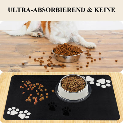 Napfunterlage Hund Katzen Futternapf Unterlage: 60 x 40 cm rutschfeste Hundenapf Unterlage Katzennap