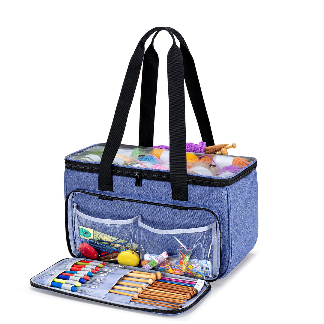 Yarwo Tasche für Garnaufbewahrung, Stricktasche zur Aufbewahrung von Wolle, Handarbeitstasche mit Gr