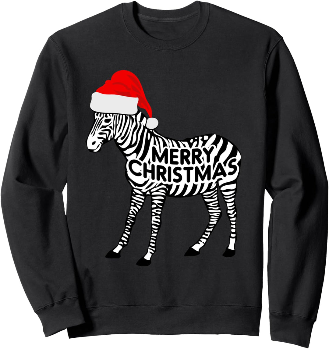 Zebra Santa lustige Weihnachts-Afrika-Safari Sweatshirt