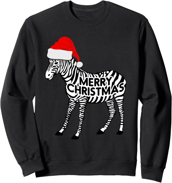 Zebra Santa lustige Weihnachts-Afrika-Safari Sweatshirt