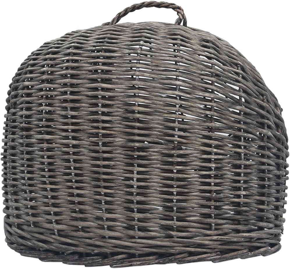 INLIFE Katzen-Transportkorb Grau 45x35x35 cm Natürliche Weide,1.85kg,170904