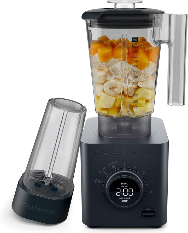 Chefman Obliterator 1.2L Standmixer für Smoothies, 1380W Motor zum Zerkleinern von Eis, Nüssen und g