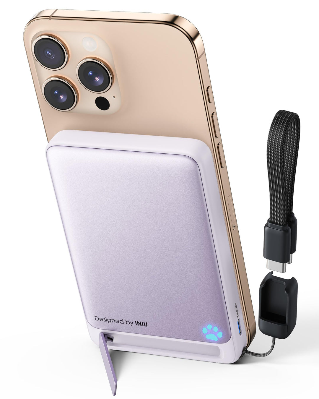 INIU Powerbank für Magsafe, Schlanksten 10000mAh 45W Magnetische Power Bank, Qi2-zertifiziert Ultras