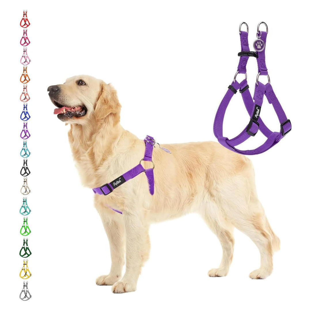 Pupteck zerrfreies Hundegeschirr, weich, verstellbares Nylon, einfaches Step-in Welpengeschirr für O