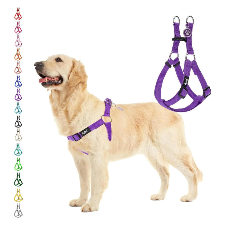 Pupteck zerrfreies Hundegeschirr, weich, verstellbares Nylon, einfaches Step-in Welpengeschirr für O