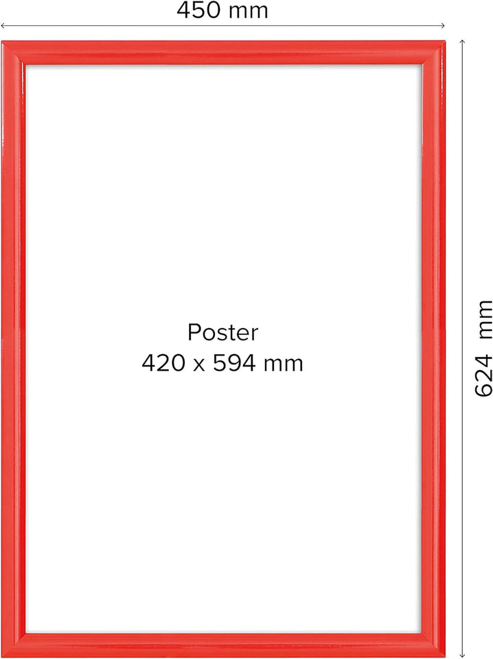 DISPLAY SALES Klapprahmen rot DIN A2 25 mm Plakatrahmen Wechselrahmen | Ecken auf Gehrung, DIN A2