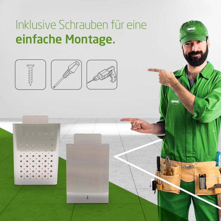 Amig - Werbekorb mit Frontgitter | briefkasten für Propaganda | Für Aussenwände oder Wände von Porta