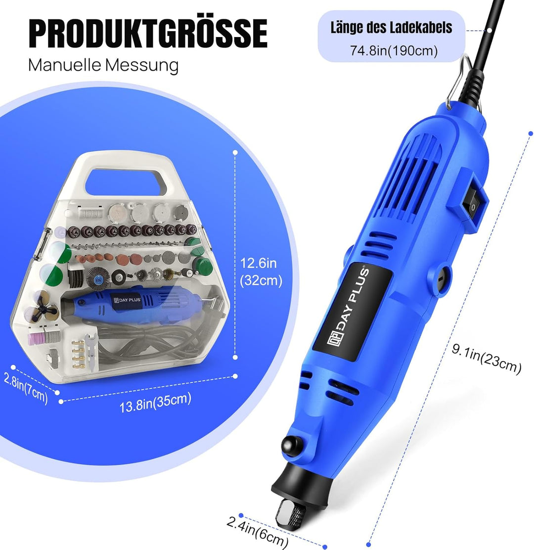 252 teilig Dremel Schleifer Schleifgerät Schleifmaschine 135W 230V Dremel 10000-32000 RPM 6 Geschwin