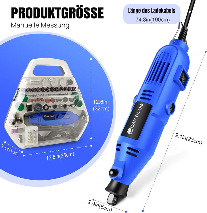 252 teilig Dremel Schleifer Schleifgerät Schleifmaschine 135W 230V Dremel 10000-32000 RPM 6 Geschwin