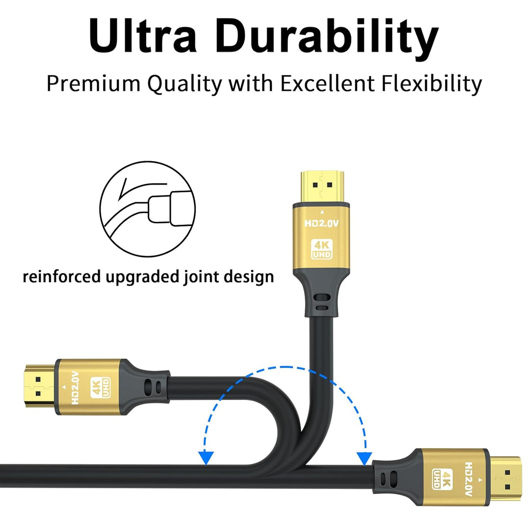 jojobnj 4K HDMI Kabel 15M, 4K@60Hz, 18Gbps Highspeed HDMI 2.0 Kabel, Ultra HD,Ethernet Audio Return,