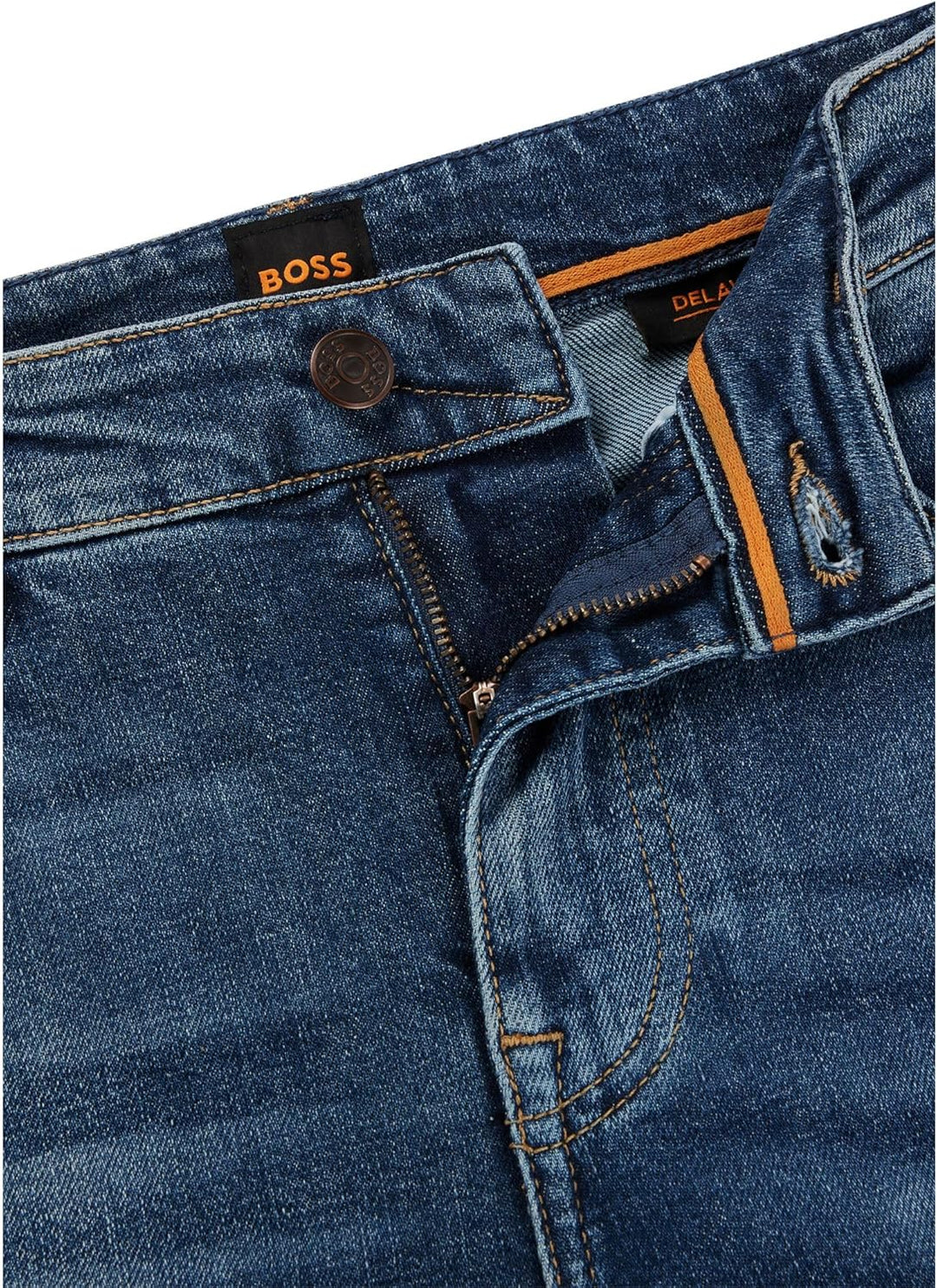 BOSS Herren Delaware BC-L-C Blaue Slim-Fit Jeans aus komfortablem Stretch-Denim 34W / 36L New - Medi