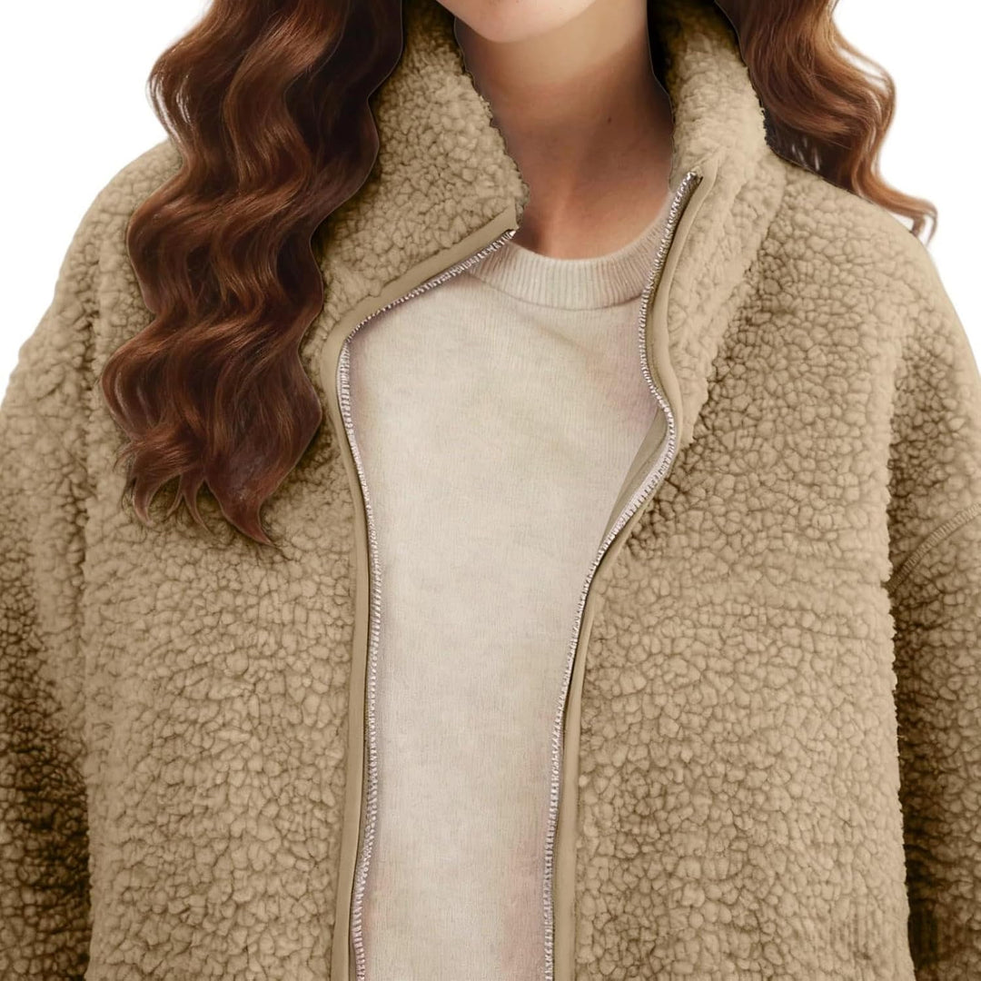 SYDUZAX Umstandsjacke mit Babyeinsatz Warm Teddy Fleecejacke Umstands Baumwolljacke Winter Umstandsm