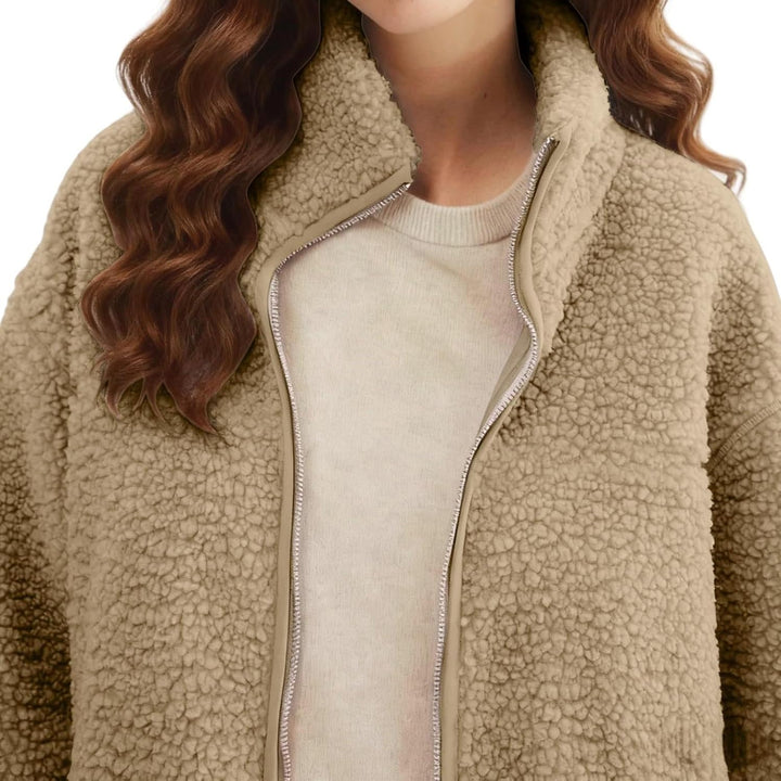SYDUZAX Umstandsjacke mit Babyeinsatz Warm Teddy Fleecejacke Umstands Baumwolljacke Winter Umstandsm