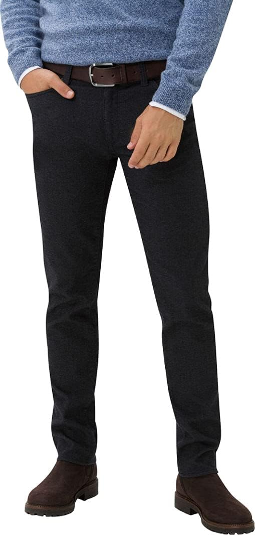 BRAX Herren Jeans Hose Cadiz C Wolloptik Twillstretch Darkblue Kariert 30W / 34L Blau (Ozean 23), 30