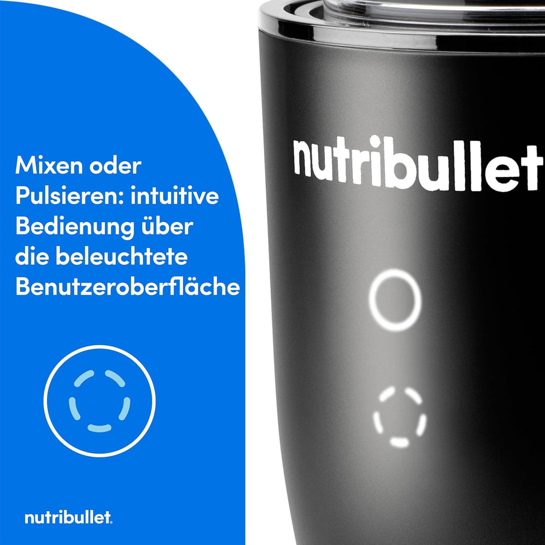 nutribullet Ultra NB1206MB, Mixer mit Tritanbehälter, Edelstahl-Mahlklingen, Elektrischer Smoothie-M