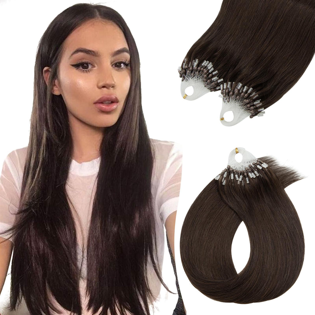 Echthaar Extensions Microring Extensions Echthaar 0,5g/Strähne 100 Strähnen/Packung Weich Haarverlän