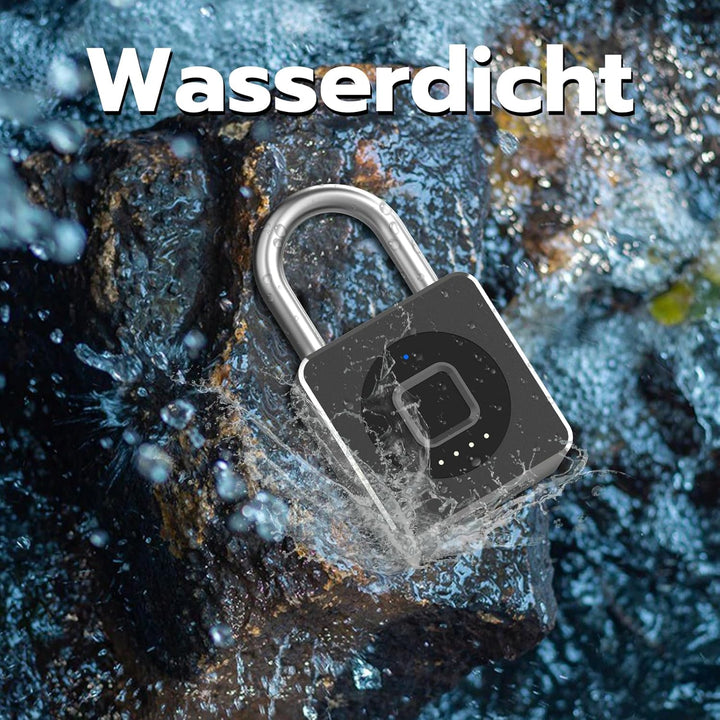 Eseesmart Vorhängeschloss Fingerabdruck, Fingerabdruck Schloss mit Bluetooth, USB Wiederaufladbar Vo