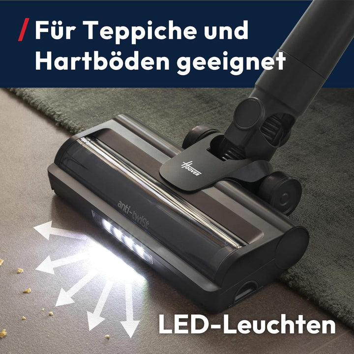 Hoover HF1 Plus Akku Staubsauger mit Anti-Haarverwicklung, Parkfunktion, Staubsauger kabellos mit XL