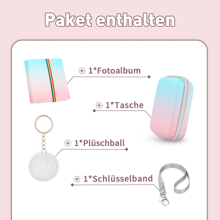 Yinke Album für Kodak PRINTOMATIC/Mini 2 HD/Smile Sofortbilddrucker mit Tasche für Kodak-Kameras, Tr