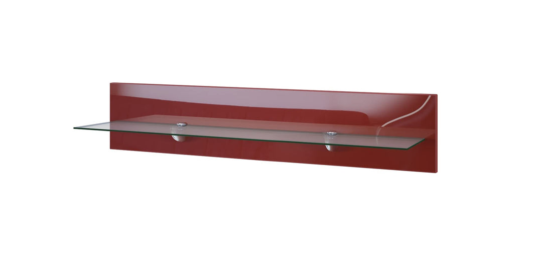 Vladon Wandregal Bari in Bordeaux Hochglanz - Modernes Schweberegal (98 x 20 x 19 cm) 98 cm Bordeaux