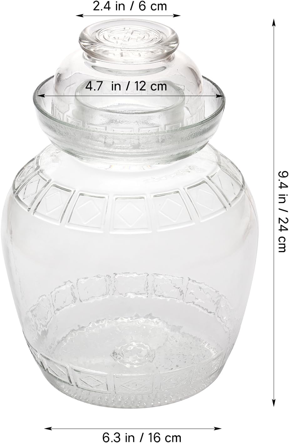 TOPBATHY Fermentationsglas 2-gallonen-Glas Gurkenglas Kimchi-Glas Gärender Topf Schleusen Zum Fermen