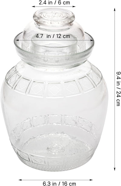 TOPBATHY Fermentationsglas 2-gallonen-Glas Gurkenglas Kimchi-Glas Gärender Topf Schleusen Zum Fermen