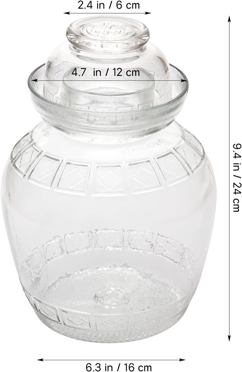 TOPBATHY Fermentationsglas 2-gallonen-Glas Gurkenglas Kimchi-Glas Gärender Topf Schleusen Zum Fermen