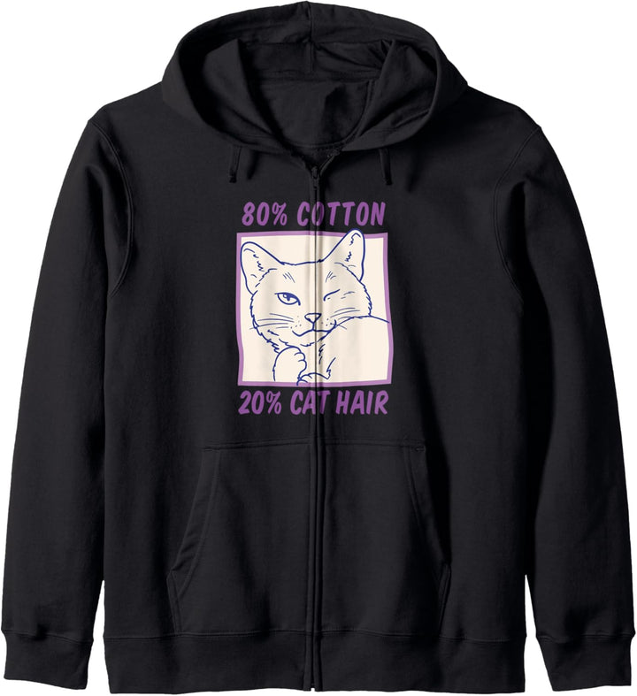 Katze Katzenhaar Mietze Kätzchen Katzenbesitzer Oberteil Kapuzenjacke