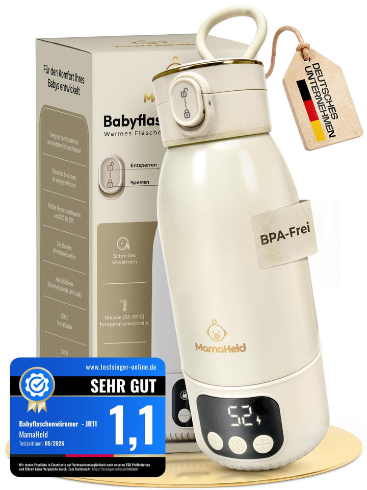 Tragbarer Babyflaschenwärmer für unterwegs – Schnelles Aufheizen in 2 Min | 500ml Kapazität | Für Mu