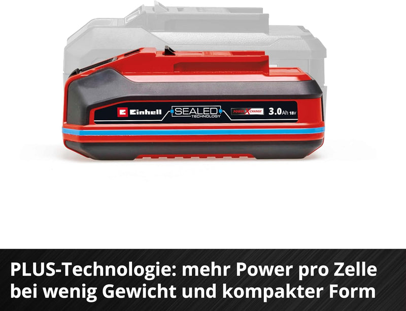 Original Einhell 18V 3,0 Ah Sealed Power X-Change Plus (18 V Akku, Wasser- & staubgeschützt, Schutzk