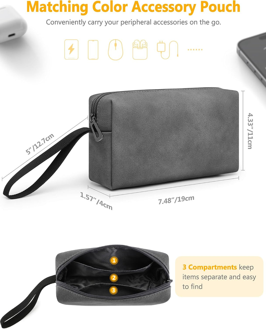 HYZUO 13 Zoll Laptop Hülle Tasche mit Ständer für MacBook Air 13 M5 A3449 M4 M3 M2 M1 2026-2018, Mac