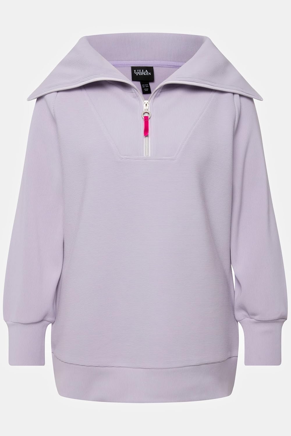 Ulla Popken Damen Ottomansweatshirt mit Troyer Sweatshirt, 42-44 Grosse Grössen