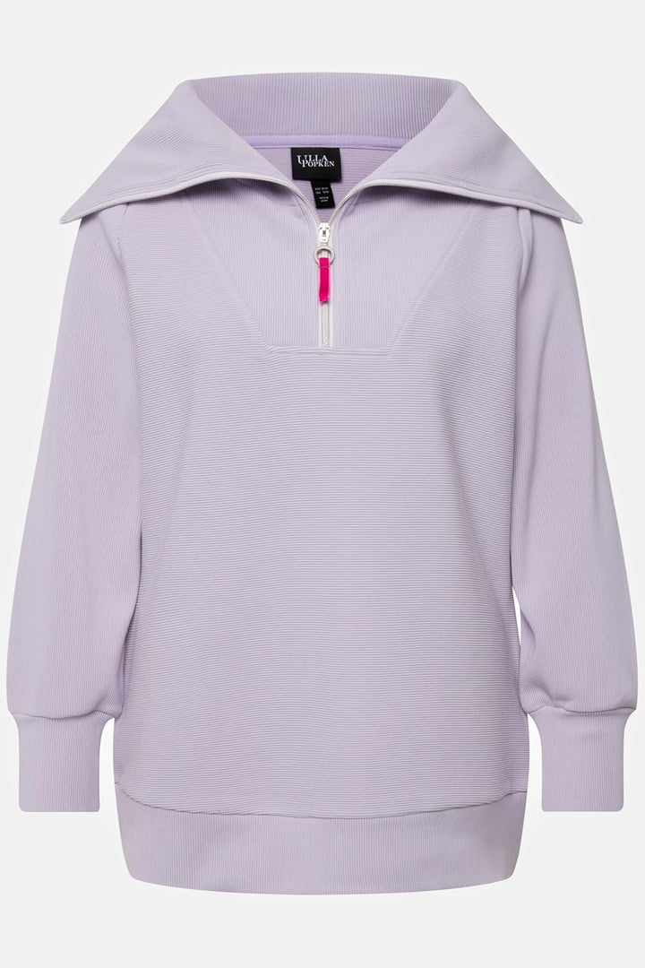 Ulla Popken Damen Ottomansweatshirt mit Troyer Sweatshirt, 42-44 Grosse Grössen