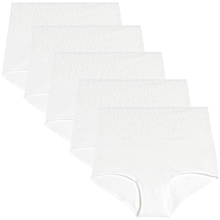 YaShaer Unterhosen Damen Baumwolle Hohe Taille Slips Hoher Taillenslip für Frauen Mehrpack XL 5er Pa