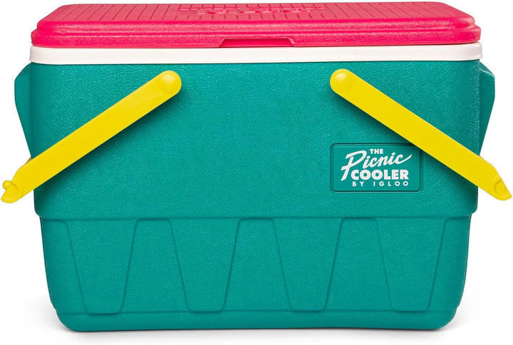 Igloo Retro Picknick-Korb, 23 Liter, Passiv-Kühlbox im Design der 90er Jahre, für Freizeit, Shopping