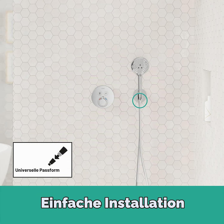 hansgrohe Wandanschluss mit Duschkopfhalterung FixFit S, Chrom, Chrom