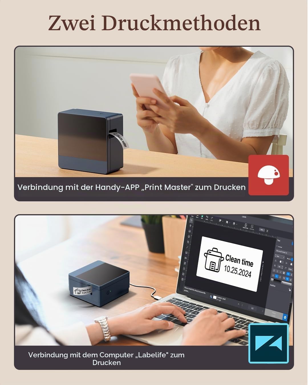 P780BT Beschriftungsgerät ,etikettiermaschine Bluetooth labelwriter kabellose Technologie für Mobilg
