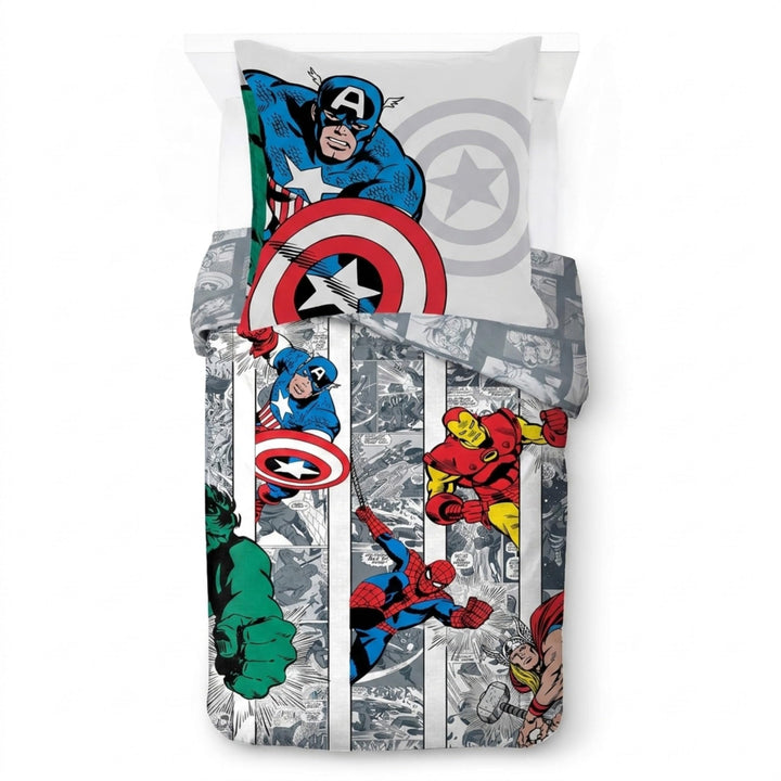 Marvel Comics Comic Cool 100% Baumwolle Kinderbettwäsche-Set 135x200 cm Einzelbettgrösse - Bettbezug