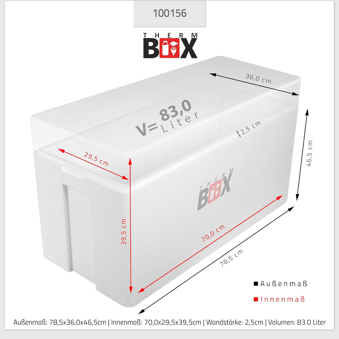 THERM BOX Styroporbox 37L bis 83L Verschiedene Grössen Isolierbox Thermobox Kühlbox Warmhaltebox Wie