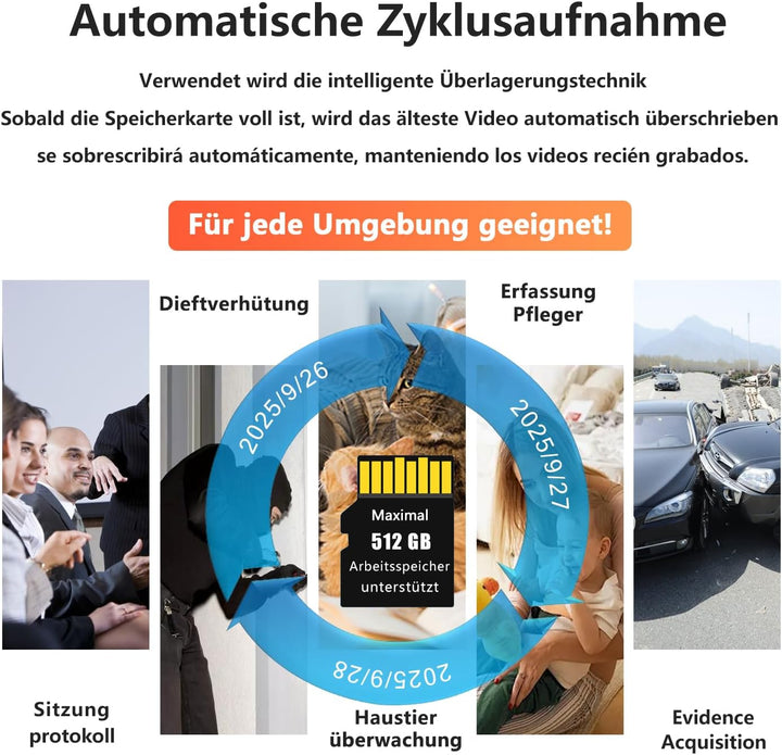 Mini Kamera - HD 1080P, Mini-Kamera, Überwachungskamera, Kamera Überwachung Aussen Innen - Bewegungs