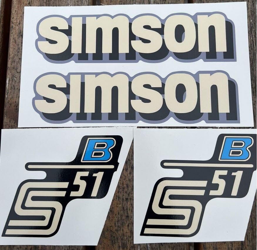 Simson S51 B Retro Wasserschiebebild Abziehbilder Decals Nass Schiebebild DDR IFA