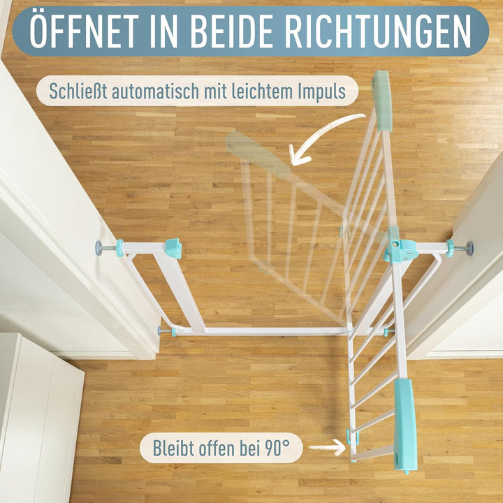 IB STYLE Türschutzgitter Berrin 120-130 cm, Treppengitter für Babys, Treppenschutzgitter ohne Bohren